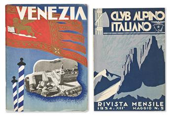 VARIOUS ARTISTS.  [ITALIAN SKI & TRAVEL GUIDES]. Group of approx. 31 guidebooks. 1930s. Sizes vary, each approximately 9x7 inches, 22¾x